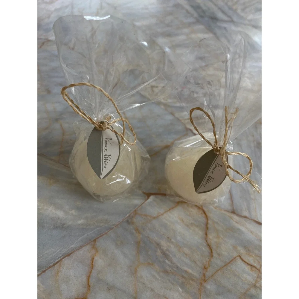 Vance Kitira Timber Pear Candles White Distressed Set of 2 PEAR12 W New